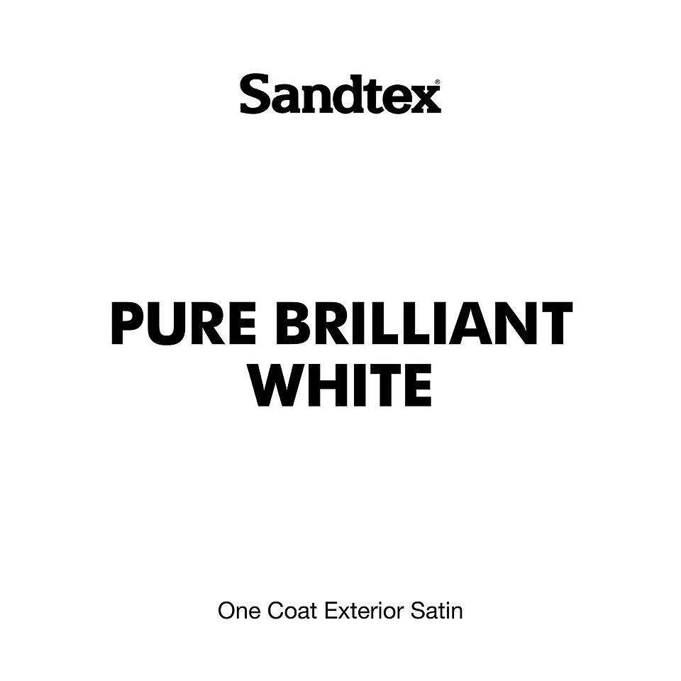 Sandtex Exterior One Coat Satin Paint Pure Brilliant White - 750ml