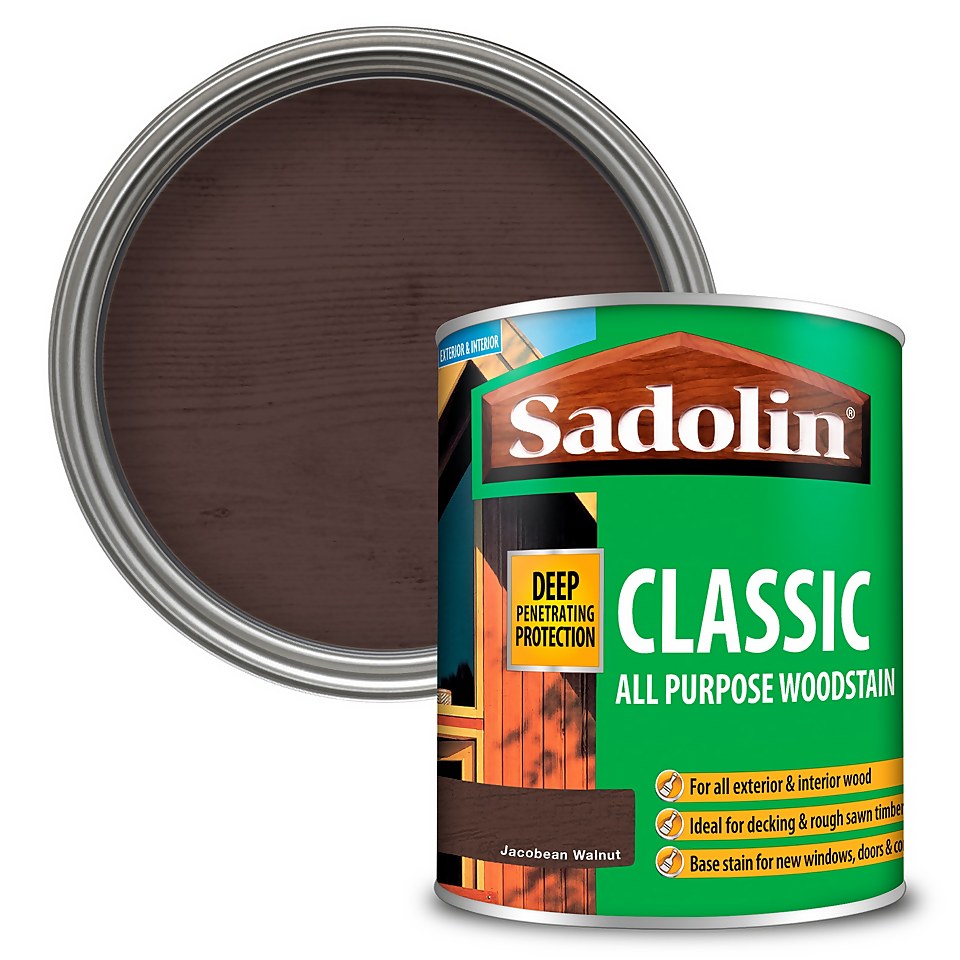 Sadolin Classic All Purpose Woodstain Jacobean Walnut - 750ml