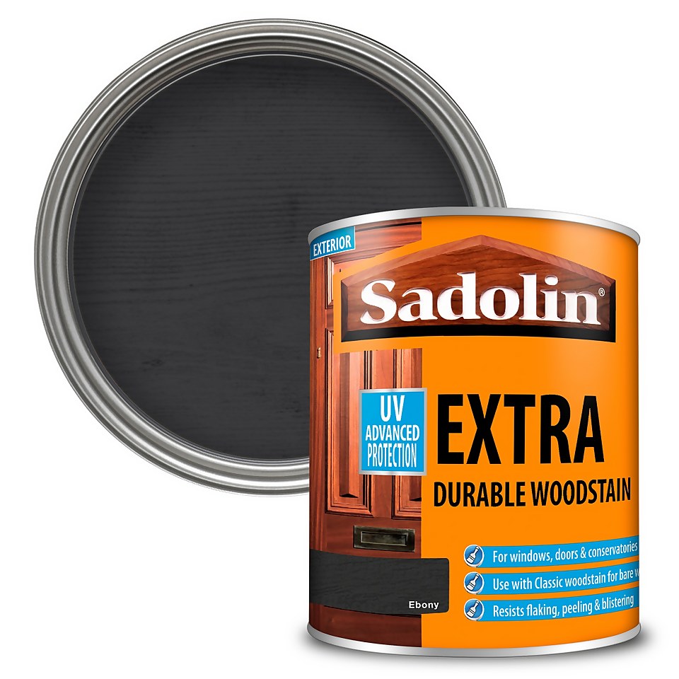 Sadolin Extra Durable Woodstain Ebony - 750ml