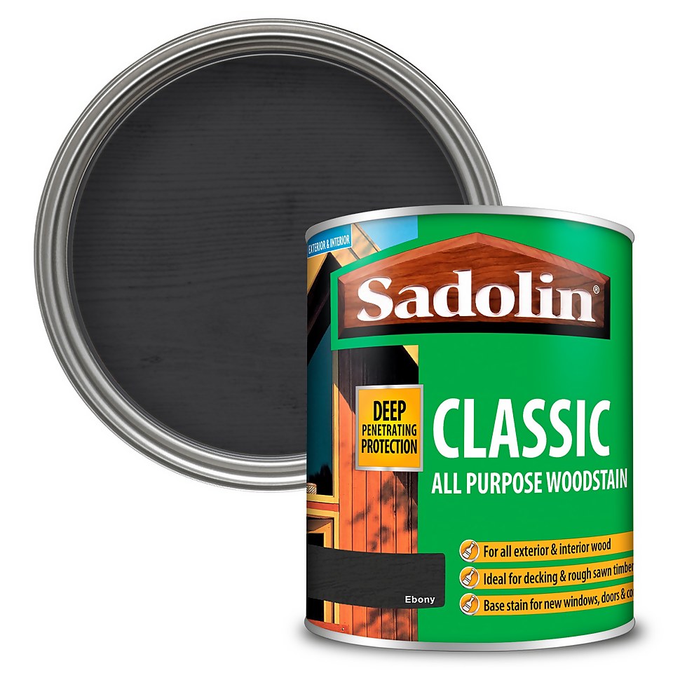 Sadolin Classic All Purpose Woodstain Ebony - 750ml