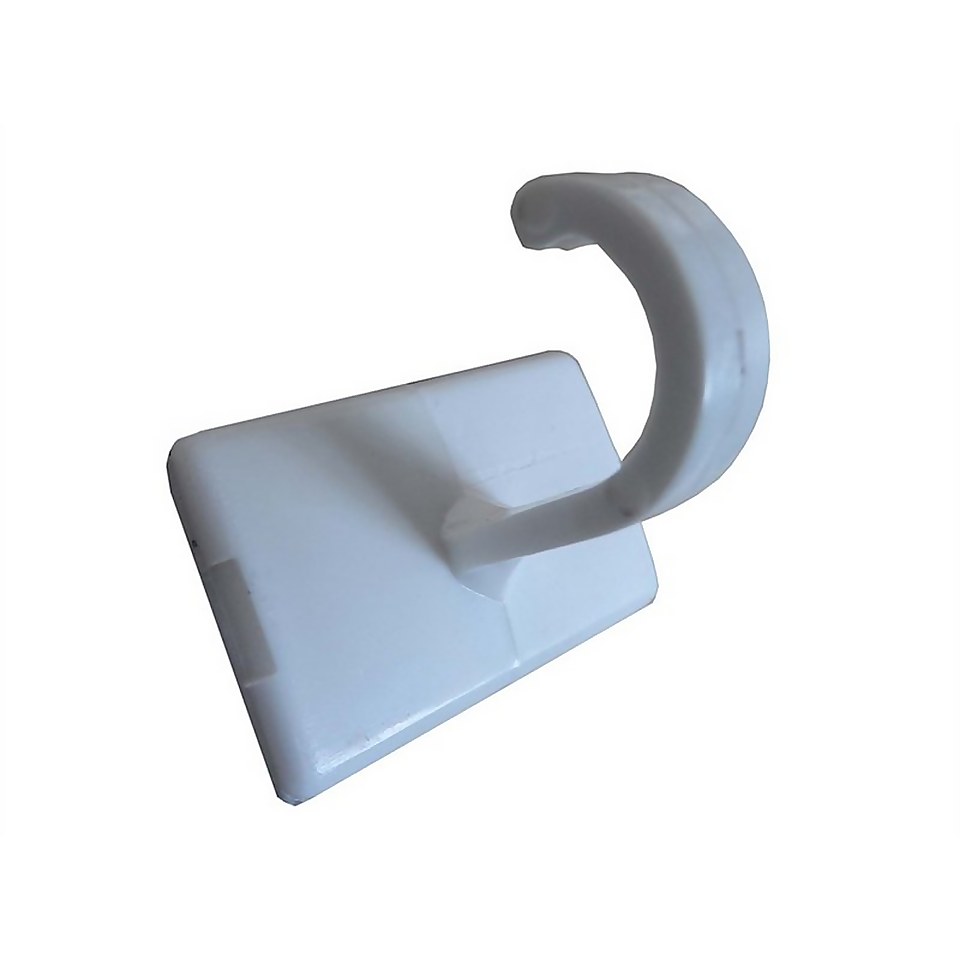 White Self Adhesive Kitchen Hook Small - 10 Pack