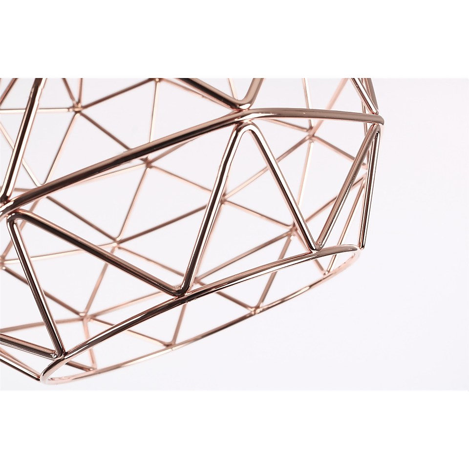 Bertie Geometric Easy Fit Pendant Light Shade - Copper