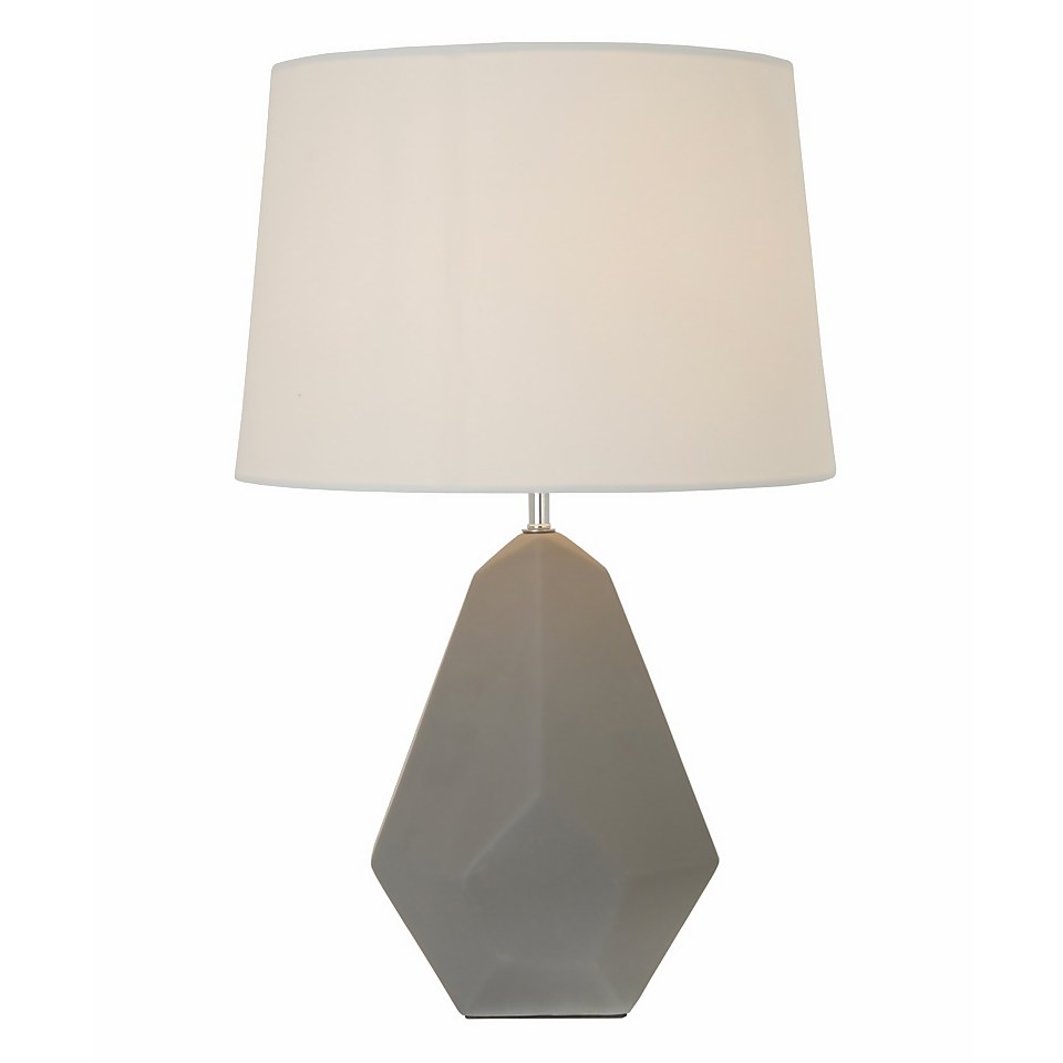Russel Geometric Ceramic Table Lamp - Grey