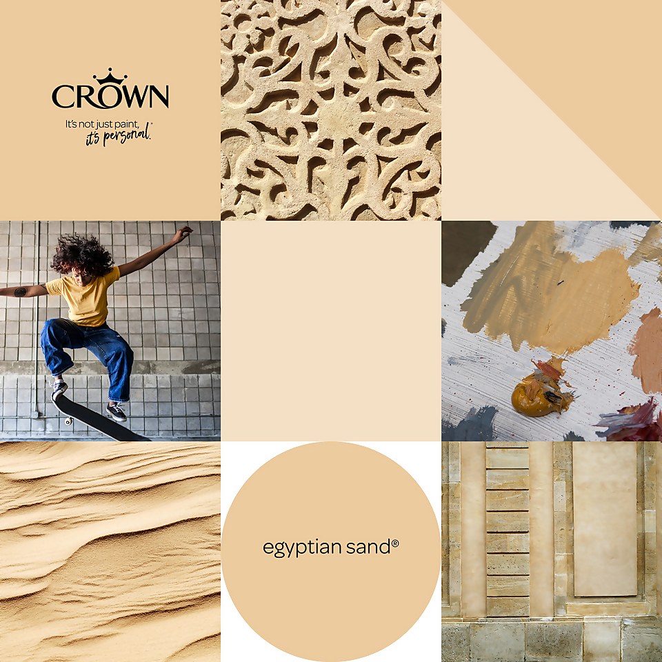 Crown Walls & Ceilings Matt Emulsion Paint Egyptian Sand - Tester 40ml