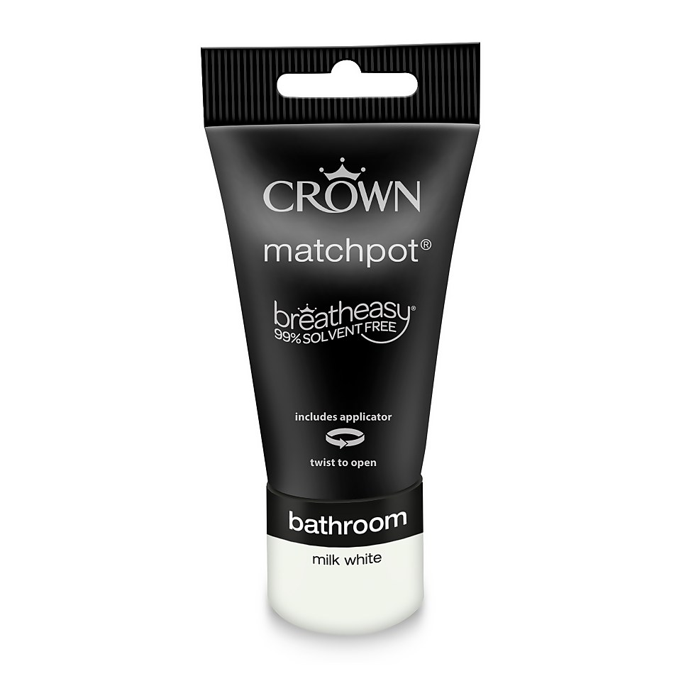 Crown Easyclean Bathroom Matt Emulsion Paint Milk White - Tester