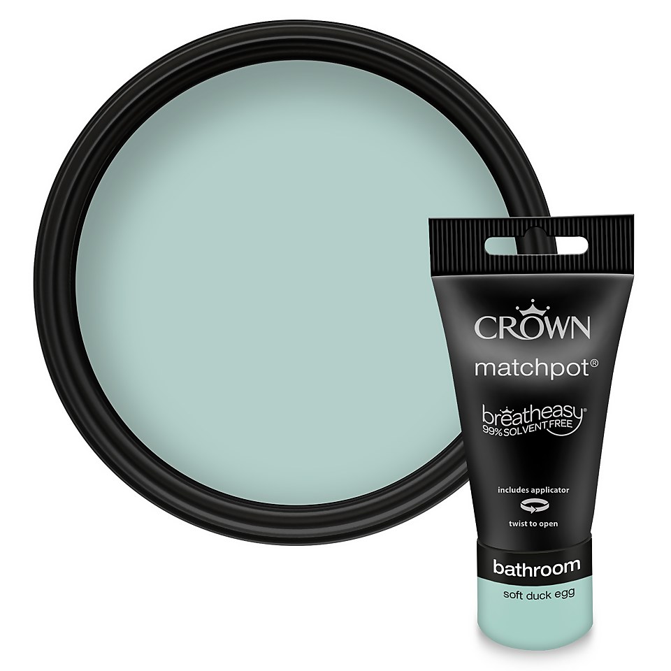 Crown Breatheasy Bathroom Mid Sheen Paint Soft Duck Egg  -  Tester 40ml