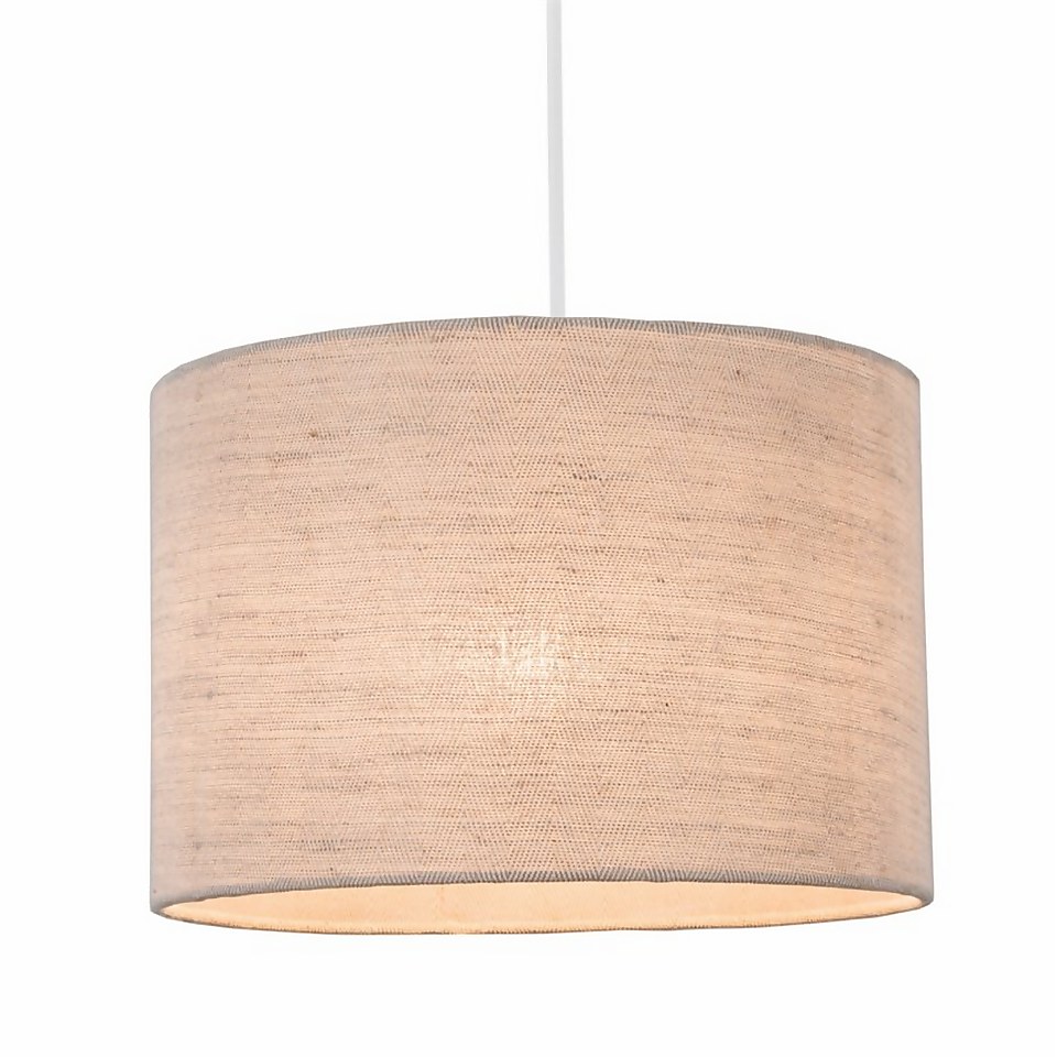 Herringbone Textured Linen Lamp Shade - Natural