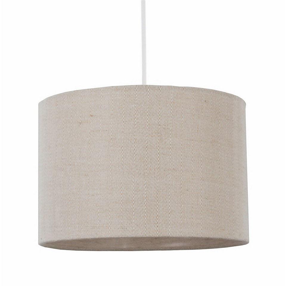 Herringbone Textured Linen Lamp Shade - Natural