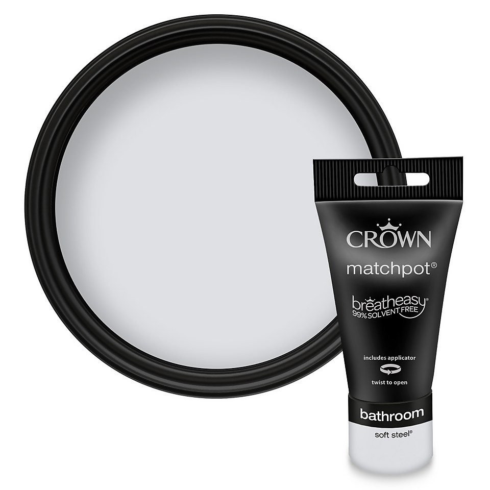 Crown Breatheasy Bathroom Mid Sheen Paint Soft Steel  - Tester 40ml