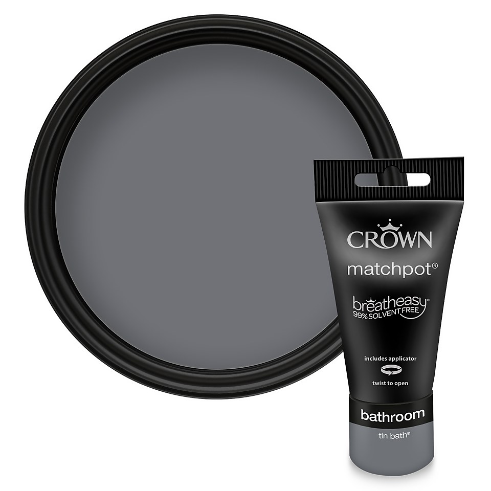 Crown Breatheasy Bathroom Mid Sheen Paint Tin Bath Tester 40ml Homebase