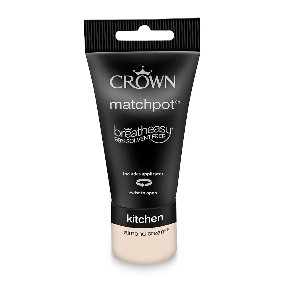 Crown Breatheasy Kitchen Matt Emulsion Paint Almond Cream -  40ml