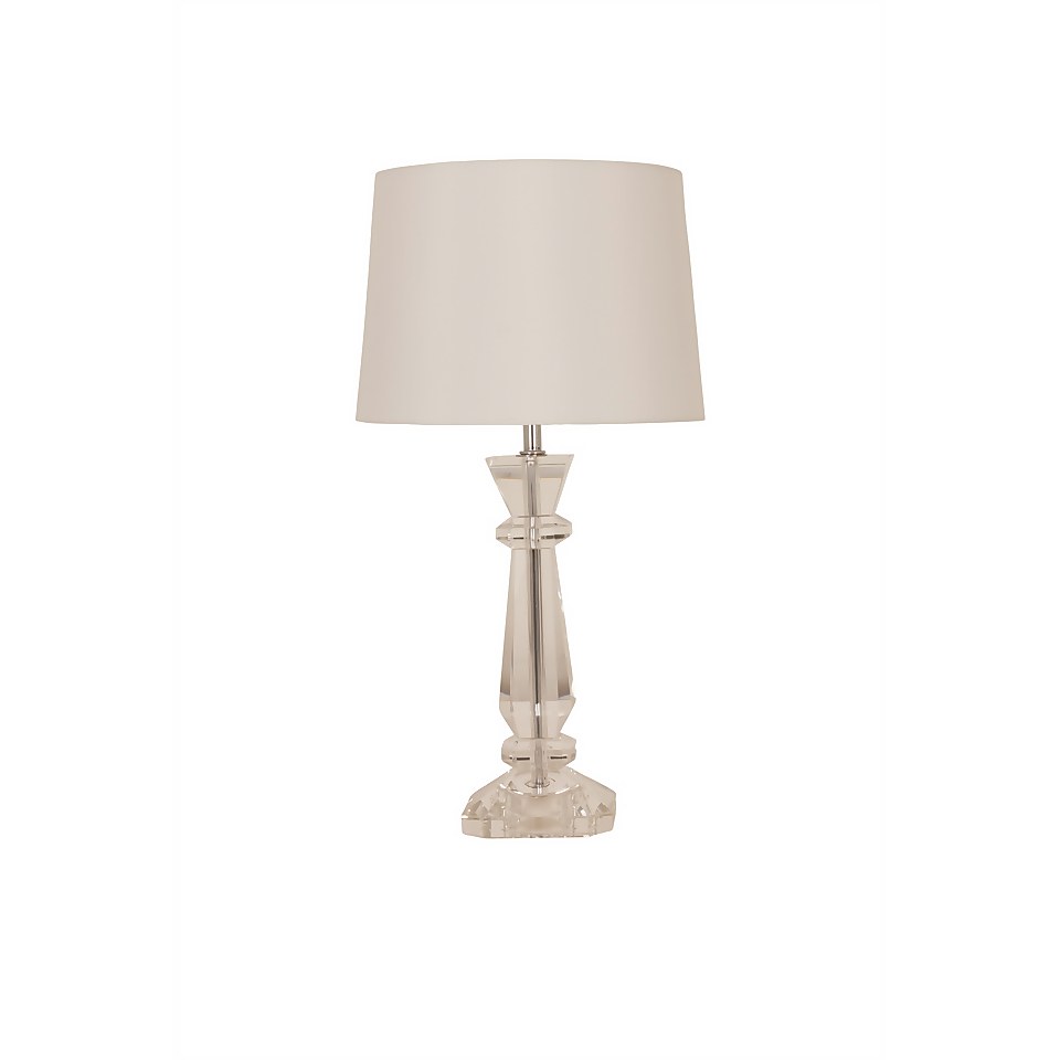 Sienna Glass Table Lamp - Clear and Ivory
