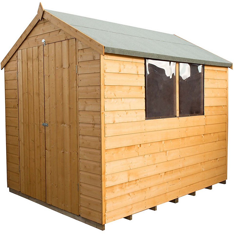8x6ft Forest Garden Shiplap Dip Treated Apex Wooden Shed