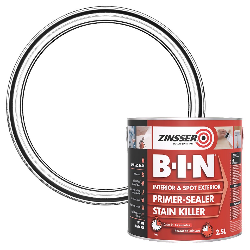 Zinsser B-I-N Primer Sealer Interior and Spot Exterior - 500ml