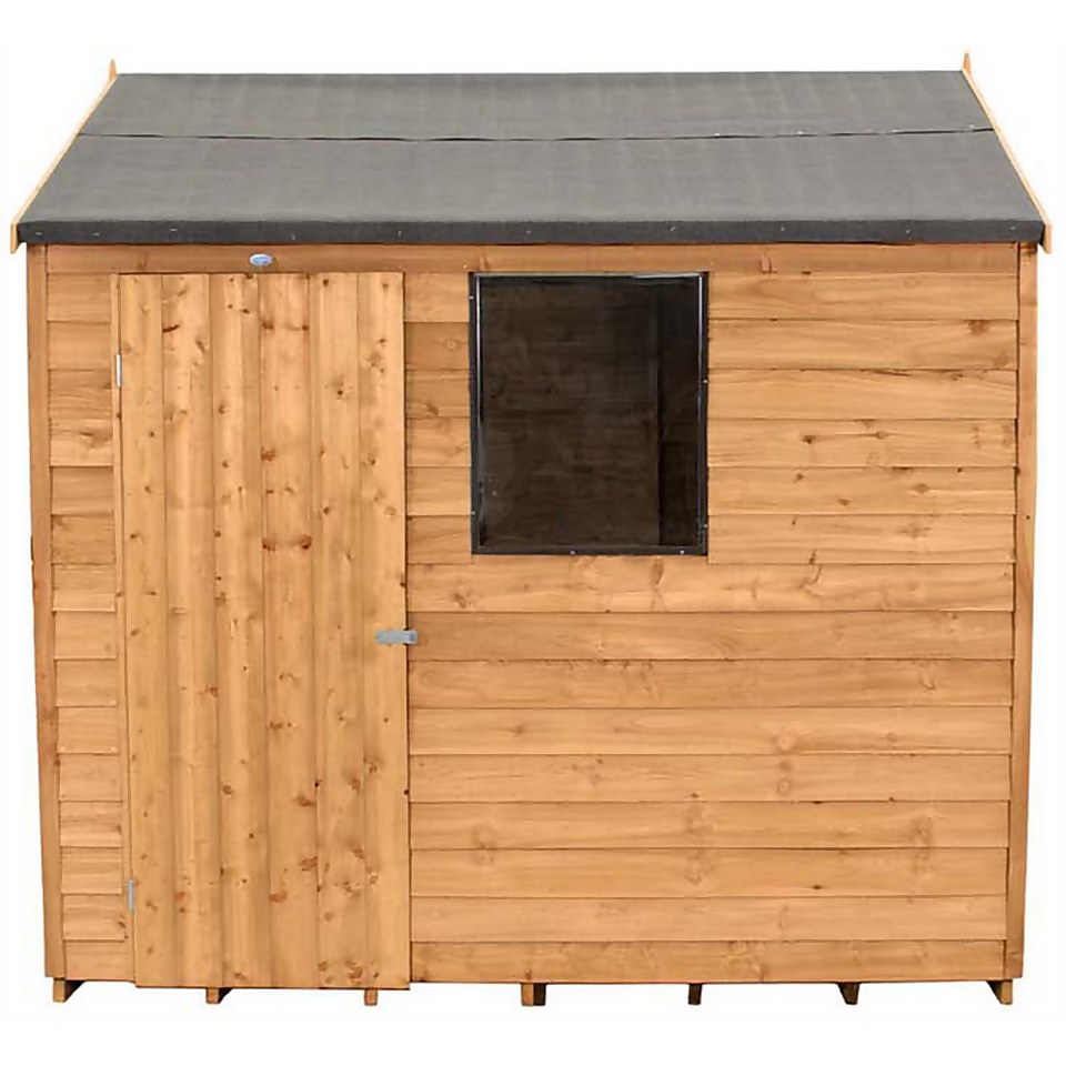 Forest 8 x 6ft Overlap Dip Treated Reverse Apex Shed - incl. Installation