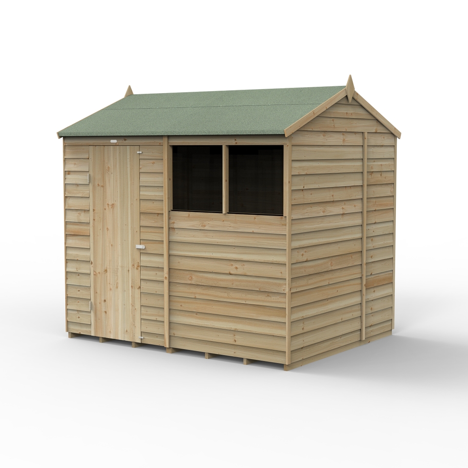 Forest Garden 4LIFE Reverse Apex Shed 8 x 6ft - Single Door 2 Windows (Including Installation)