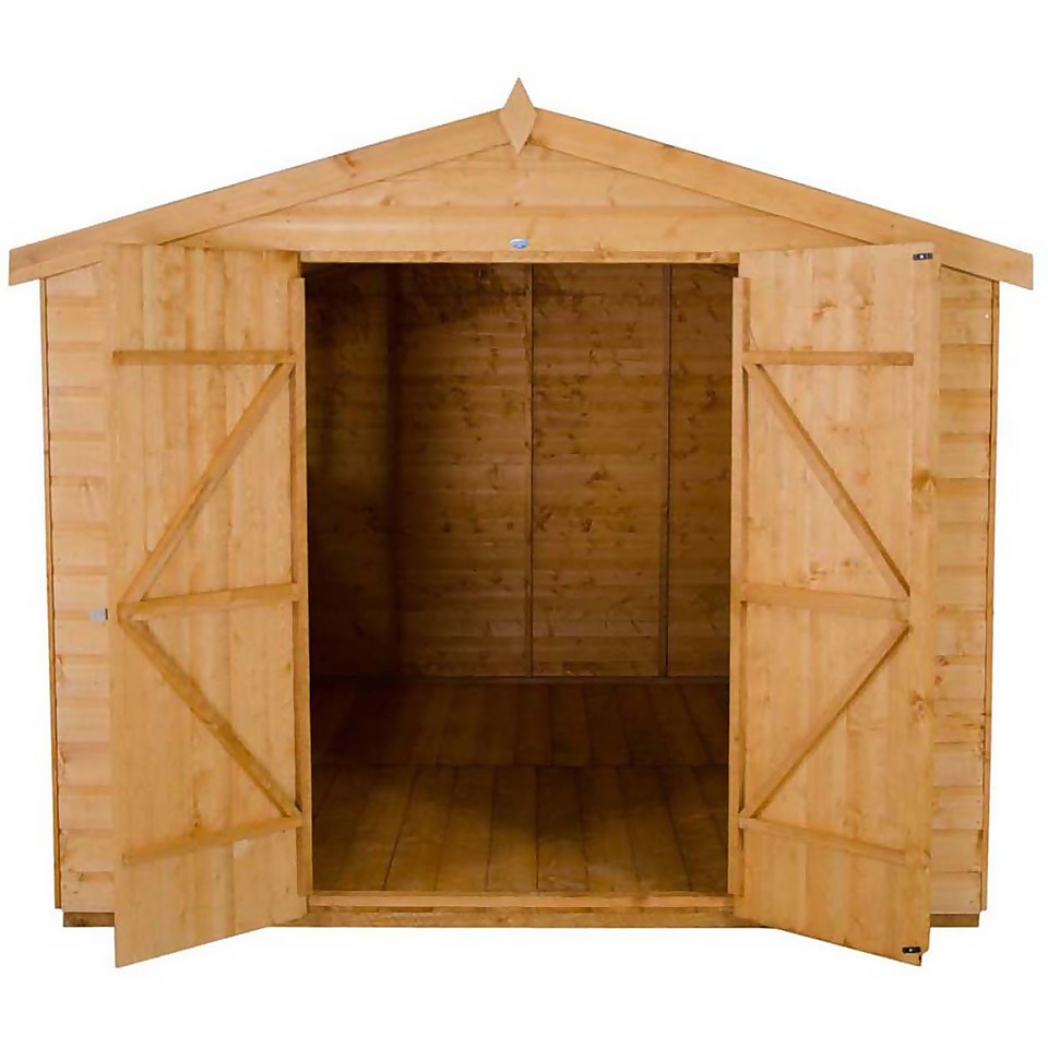 10x8ft Forest Wooden Shiplap Dip Treated Apex Shed -incl. Installation