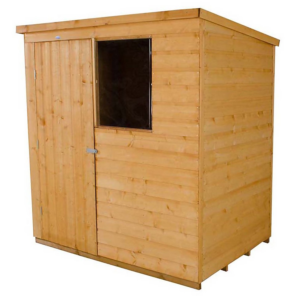 6x4ft Forest Wooden Shiplap Dip Treated Pent Shed -Incl.Installation