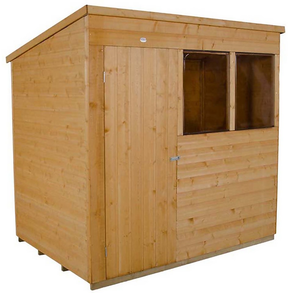 7x5ft Forest Wooden Shiplap Dip Treated Pent Shed -incl. Installation
