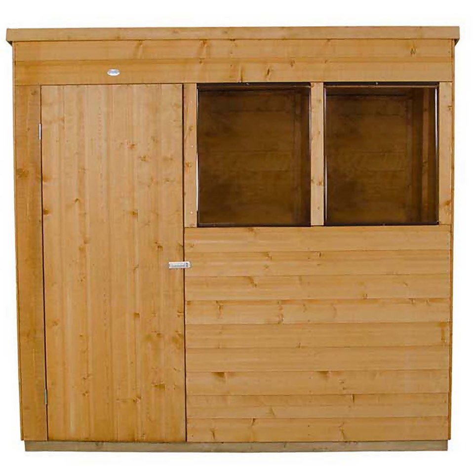 7x5ft Forest Wooden Shiplap Dip Treated Pent Shed -incl. Installation