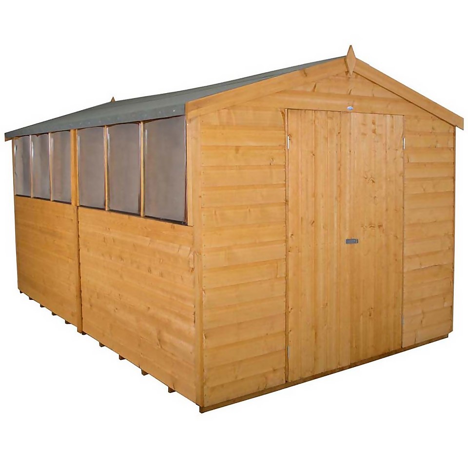 12x8ft Forest Wooden Shiplap Dip Treated Apex Shed -incl. Installation