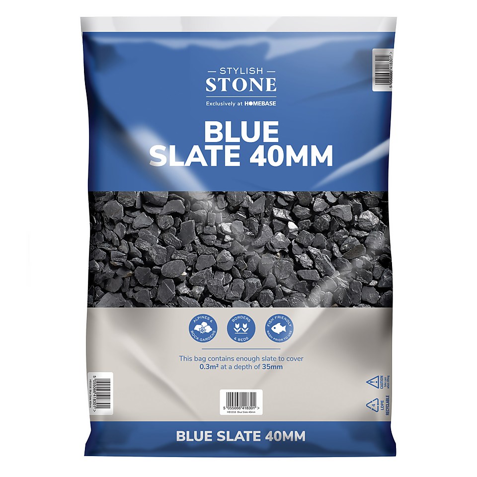 Stylish Stone Blue Slate 40mm, Large Pack - 19kg