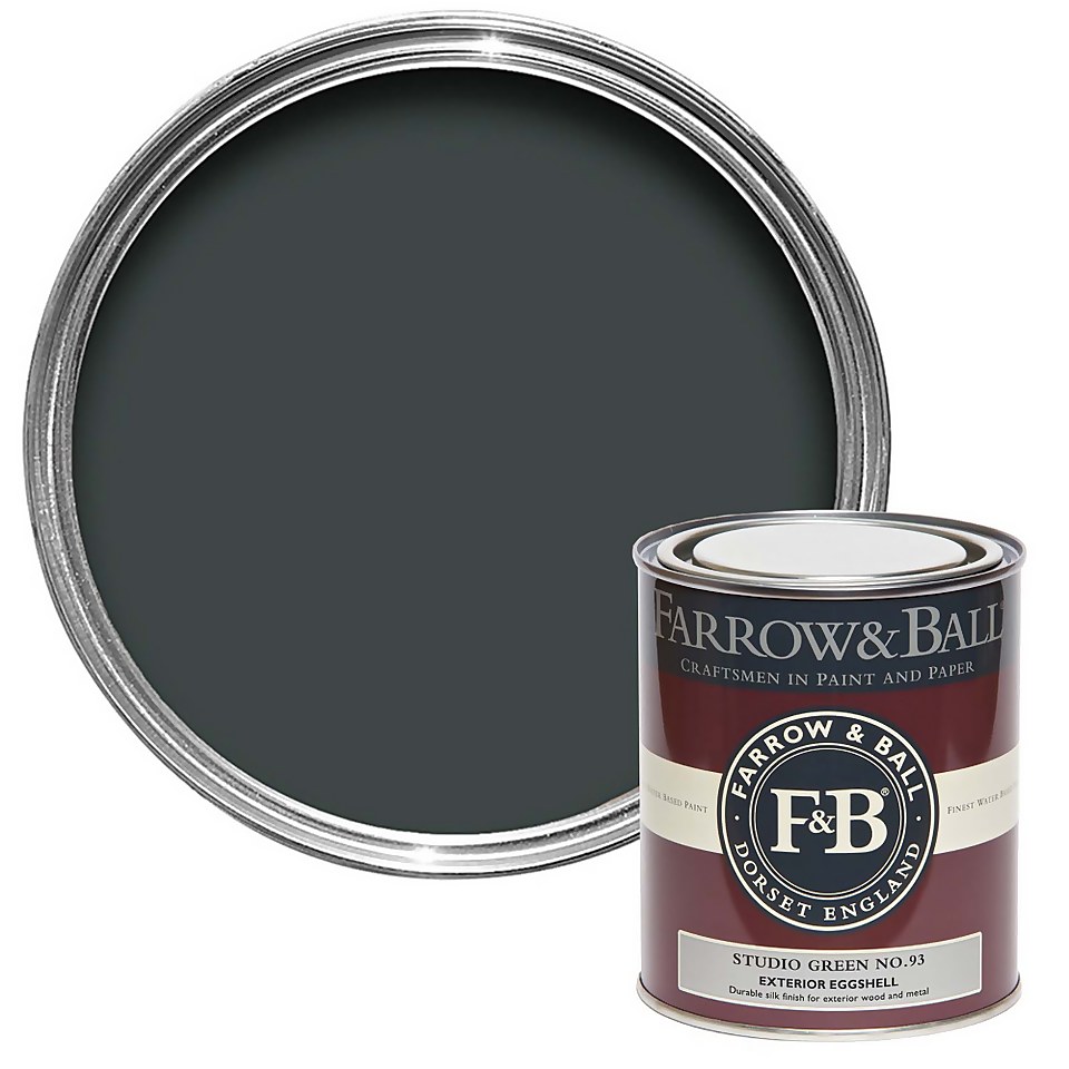 Farrow & Ball Exterior Eggshell Paint Studio Green No.93 - 750ml