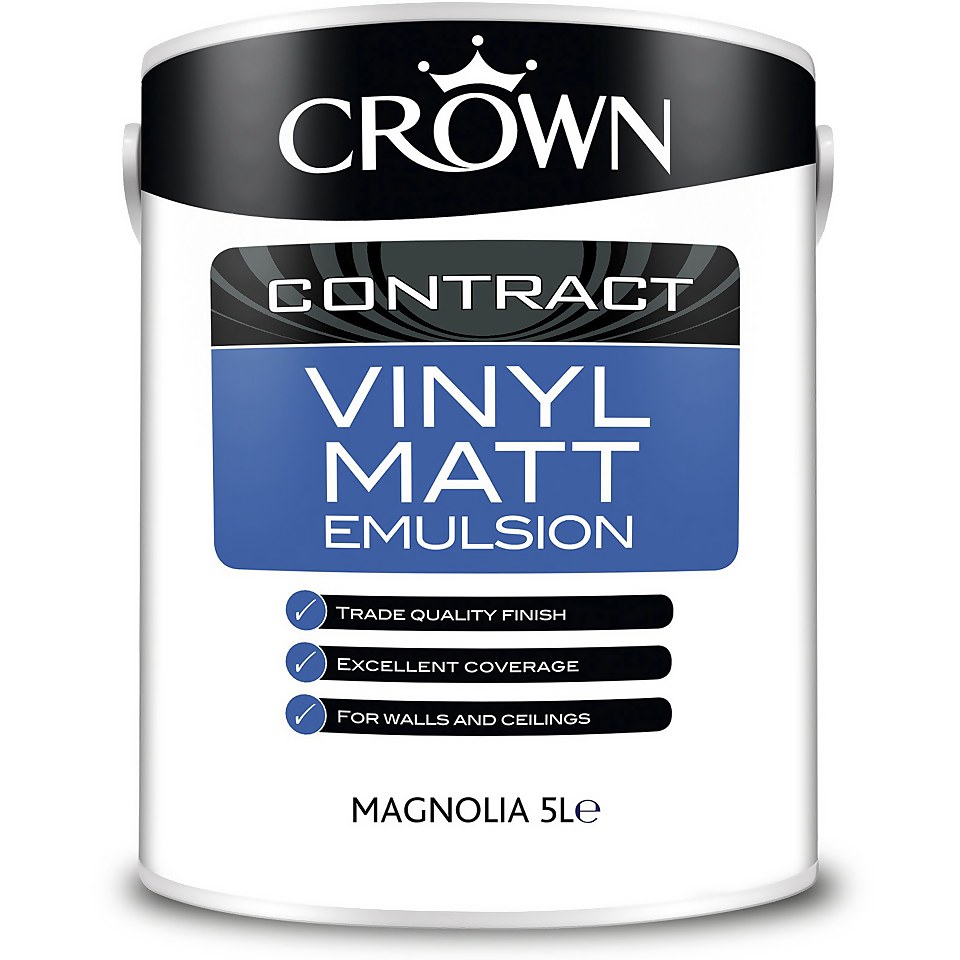 Crown Contract Vinyl Matt Paint Magnolia - 5L