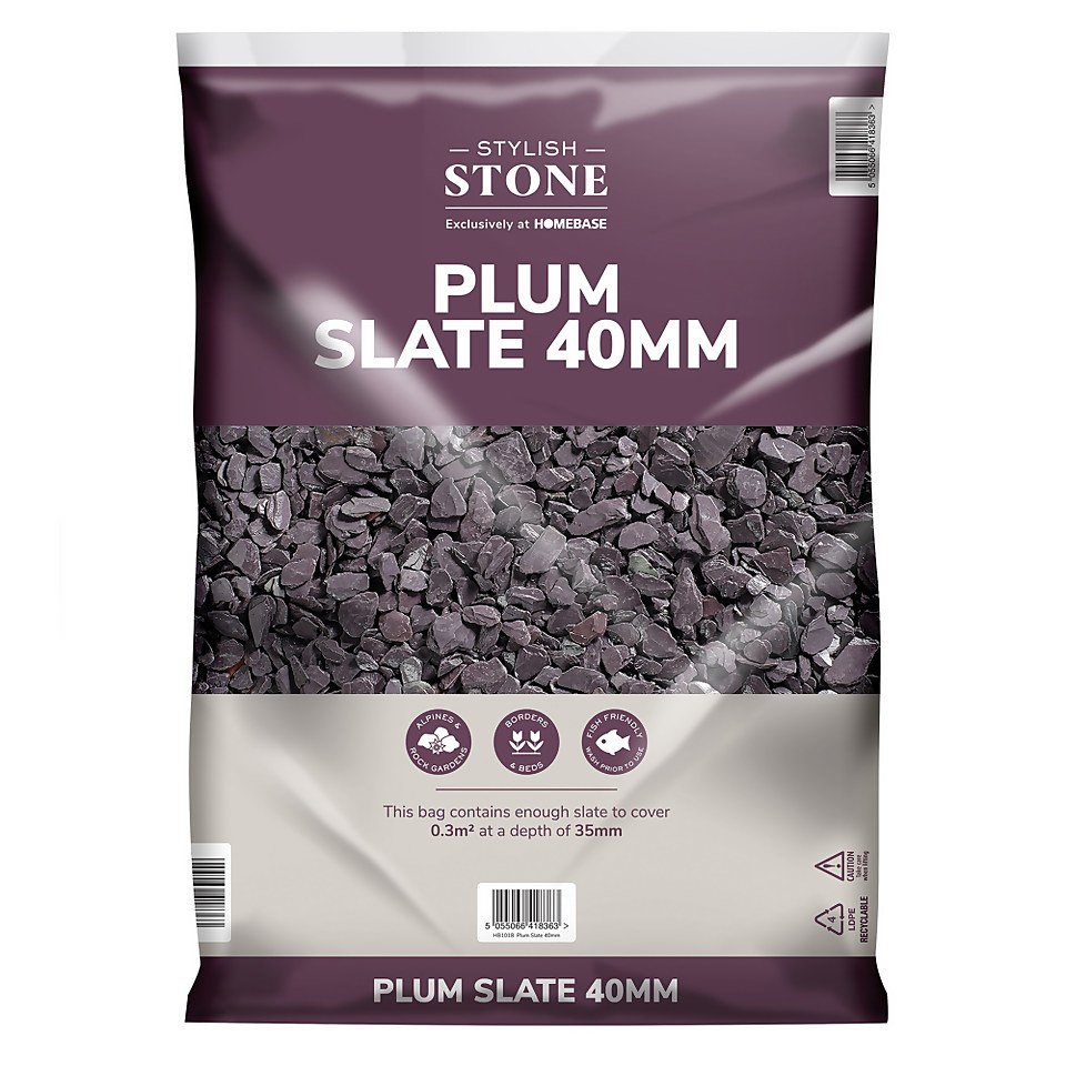 Stylish Stone Plum Slate 40mm, Large Pack - 19kg
