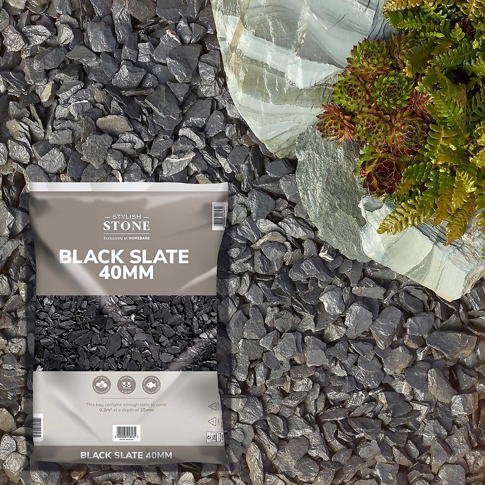 Stylish Stone Black Slate, Large Pack - 19kg