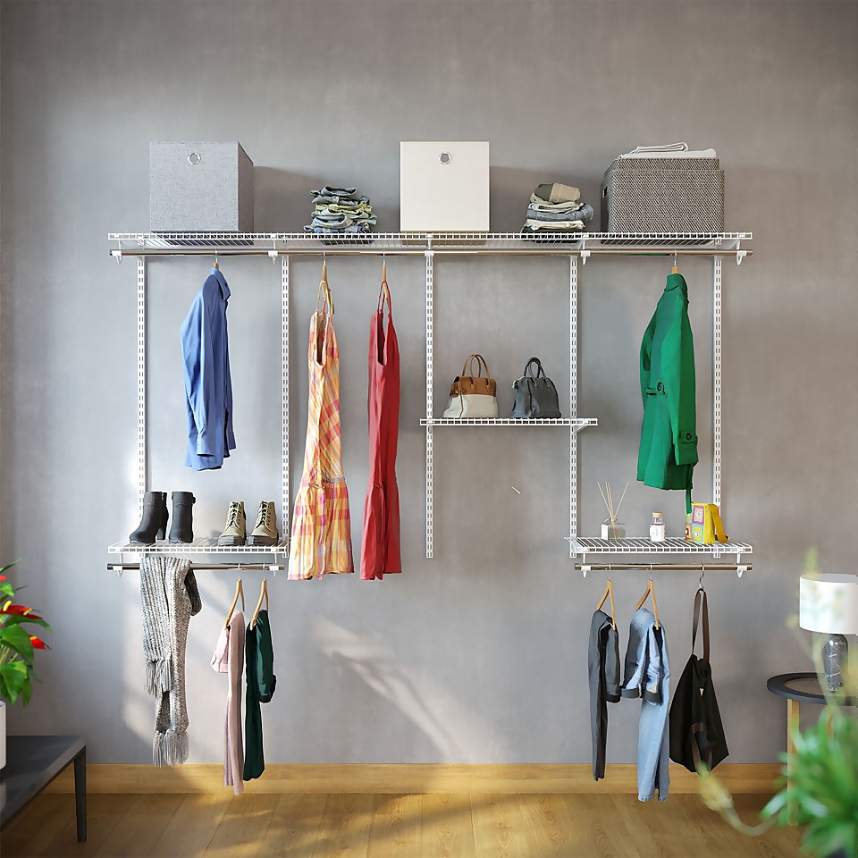Wardrobe System Starter Kit White 2.4m Homebase