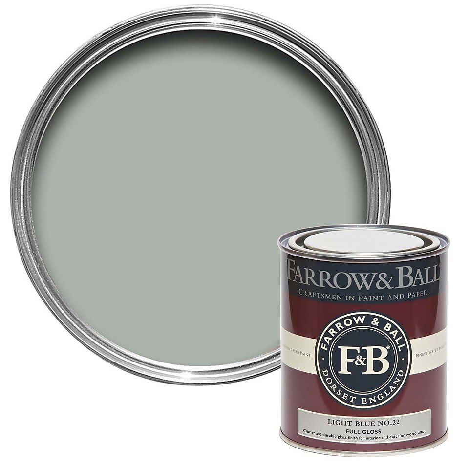 Farrow & Ball Full Gloss Paint Light Blue No.22 - 750ml
