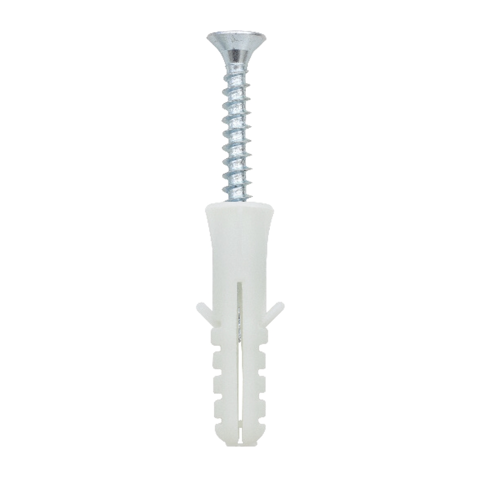 Wall Strip Plug and Screw Fixings - 20 Pack