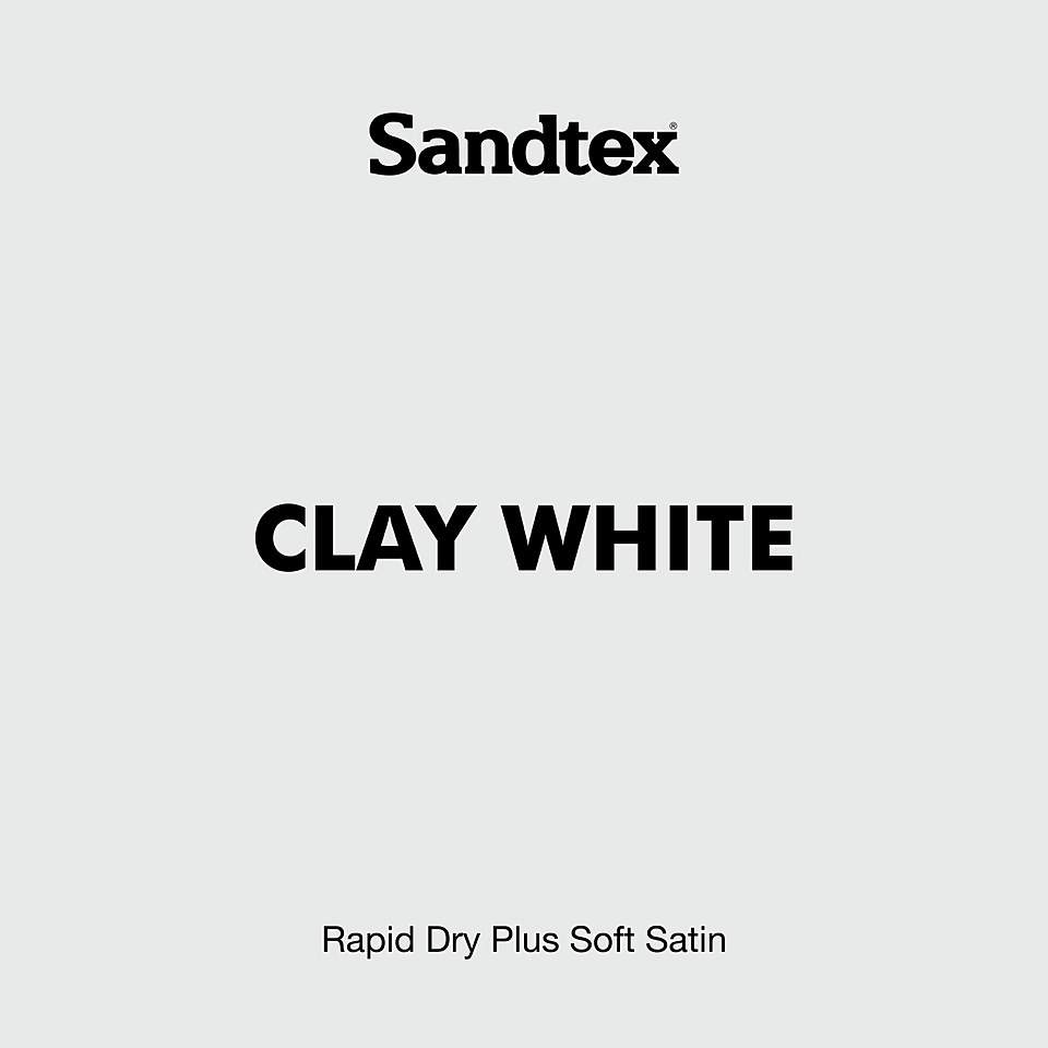 Sandtex Rapid Dry Satin Paint  Clay White - 750ml