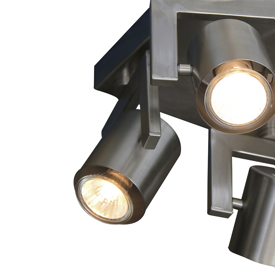 Yorkie 4 Lamp Spotlight Plate - Satin Nickel