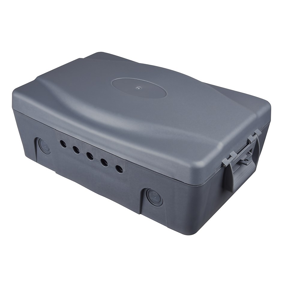 Masterplug Weatherproof Box with 4 Socket Extension Lead 8m Black