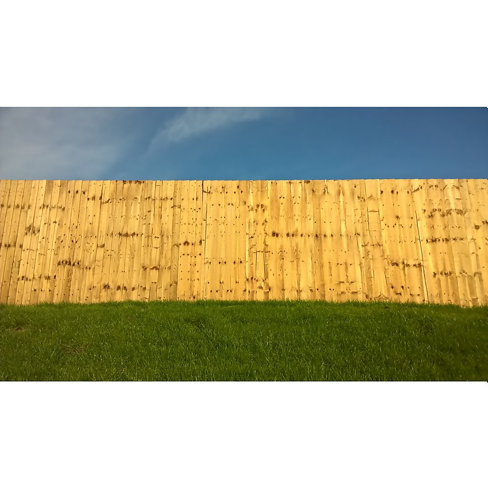 Metsa Feather Edge Fence Board Green Wood Fencing Slat 1.8m (11mm x 125mm x 1800mm) - Pack of 8