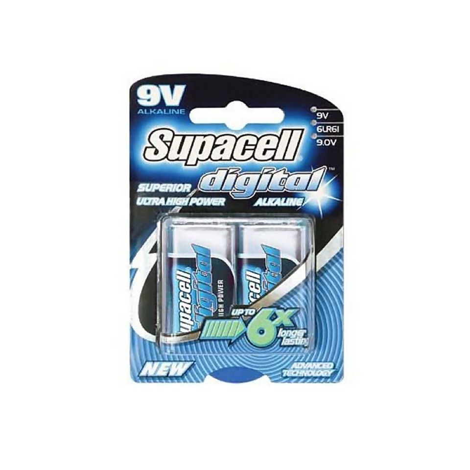 Supacell Digital 9V Batteries - 2 Pack