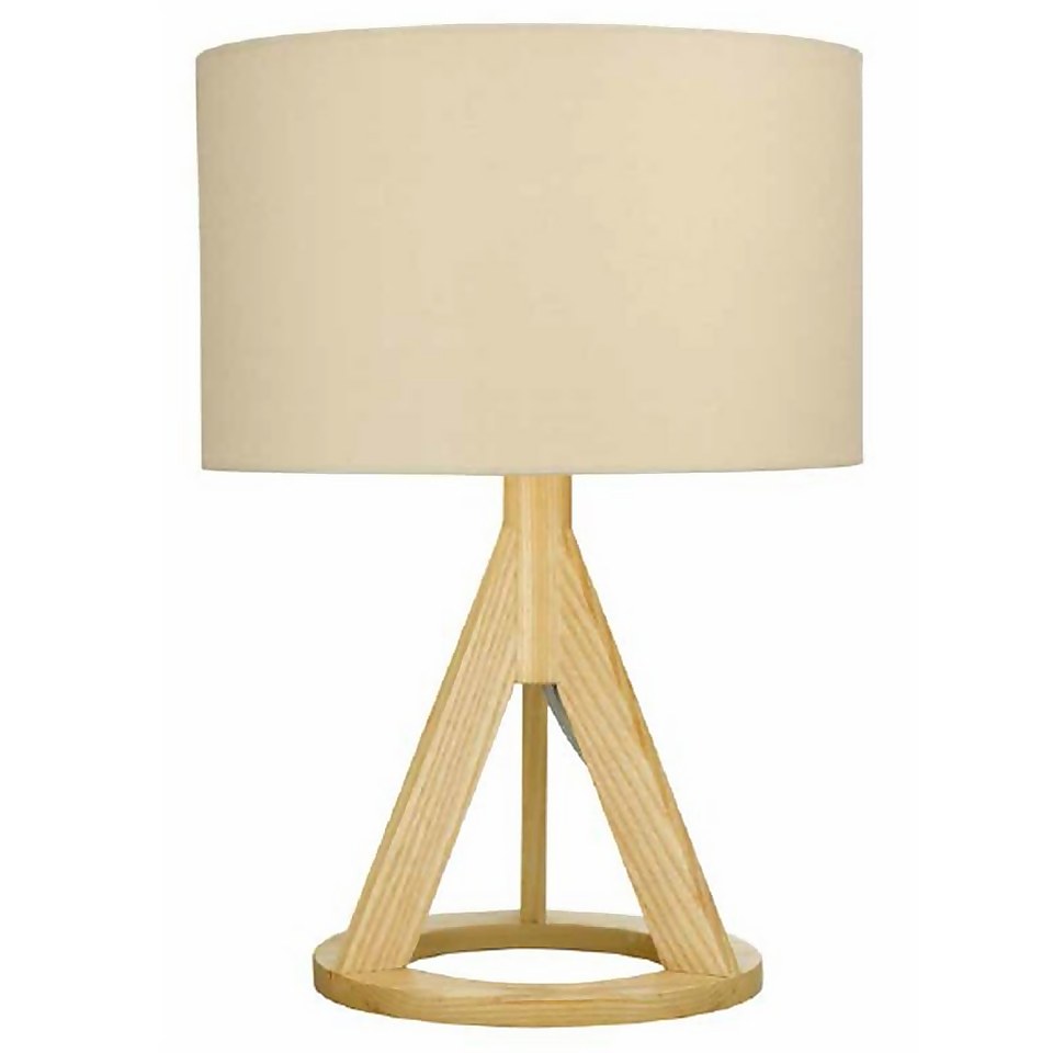 Mason Wooden Tripod Table Lamp - Natural