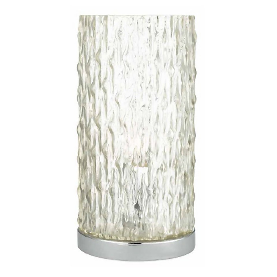Textured Glass Table Lamp - Chrome