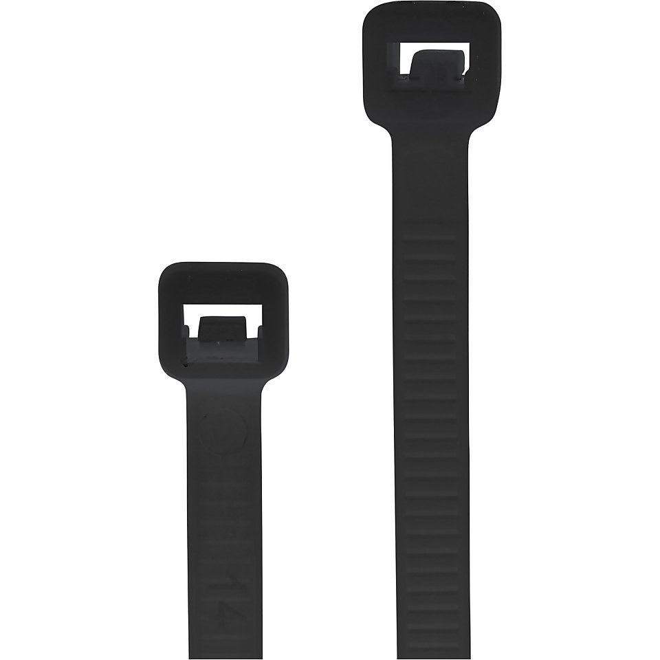 Masterplug Cable Ties 370 x 4.8mm Black 100 Pack Homebase
