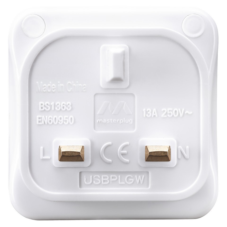 Masterplug USB Charger White