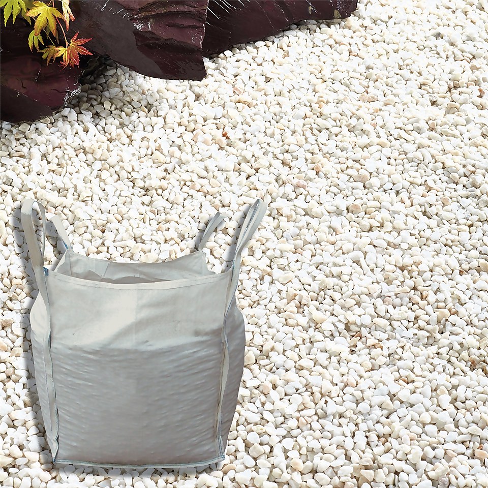 Stylish Stone Premium Alpine White Chippings, Bulk Bag - 750kg