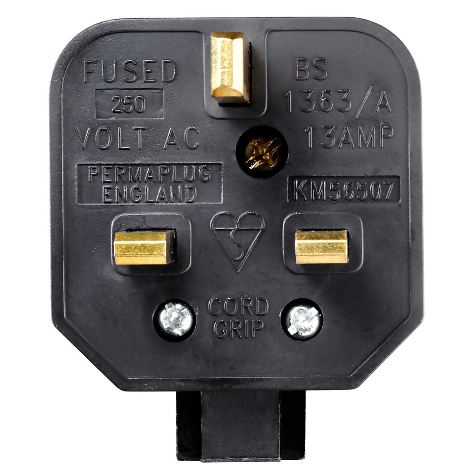 Masterplug 13A Heavy Duty Rewirable Plug Socket Black