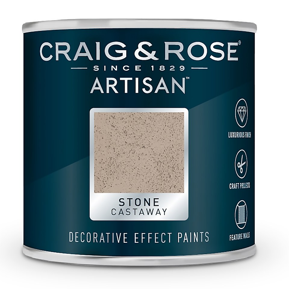 Craig & Rose Artisan Stone Effect Paint Castaway Stone - 125ml