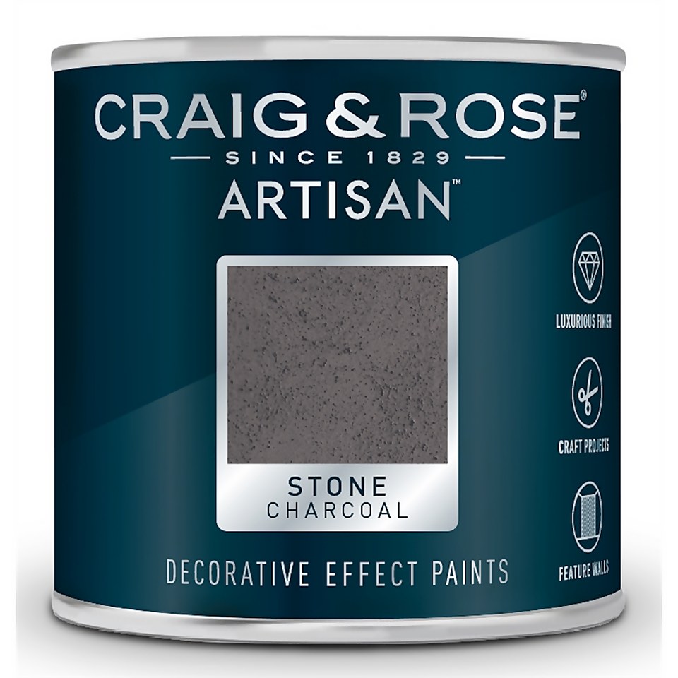 Craig & Rose Artisan Stone Effect Paint Charcoal Stone - 125ml
