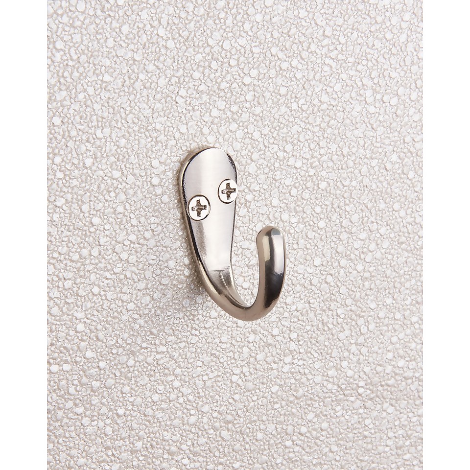 Basic Single Robe Hook Satin Nickel Homebase