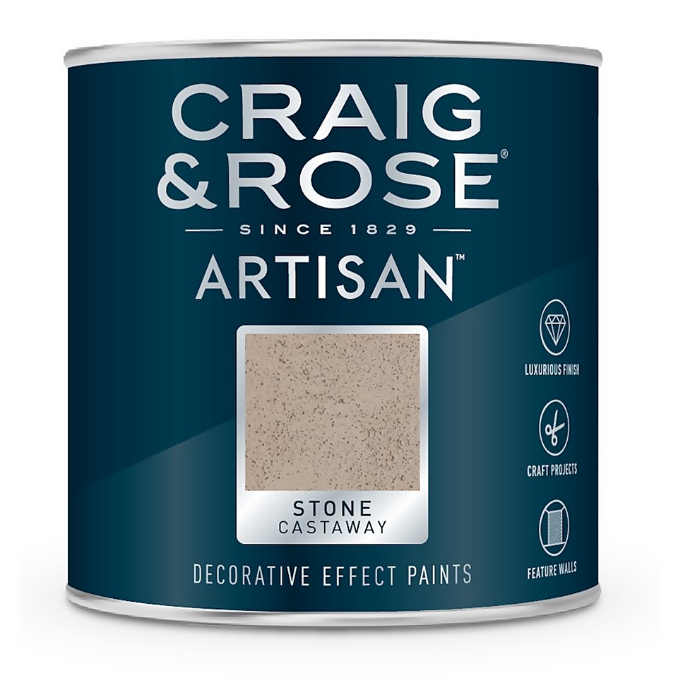 Craig & Rose Artisan Stone Effect Paint Castaway Stone - 250ml