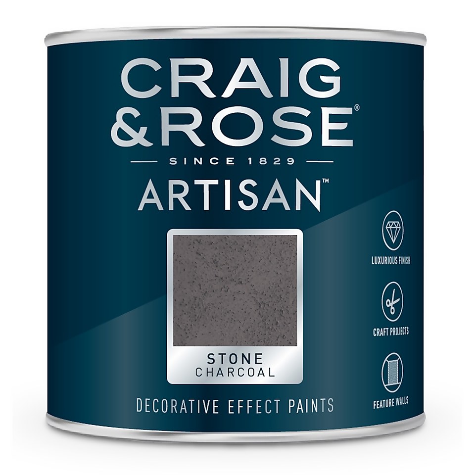 Craig & Rose Artisan Stone Effect Paint Charcoal Stone - 250ml