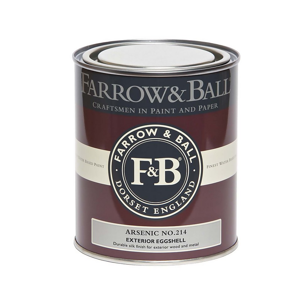 Farrow & Ball Exterior Eggshell Paint Arsenic No.214 - 750ml